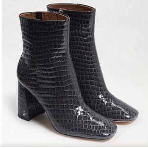 SAM EDELMAN Codie Ankle Bootie in Graphite Blue Croc. Size 9. NEW!
